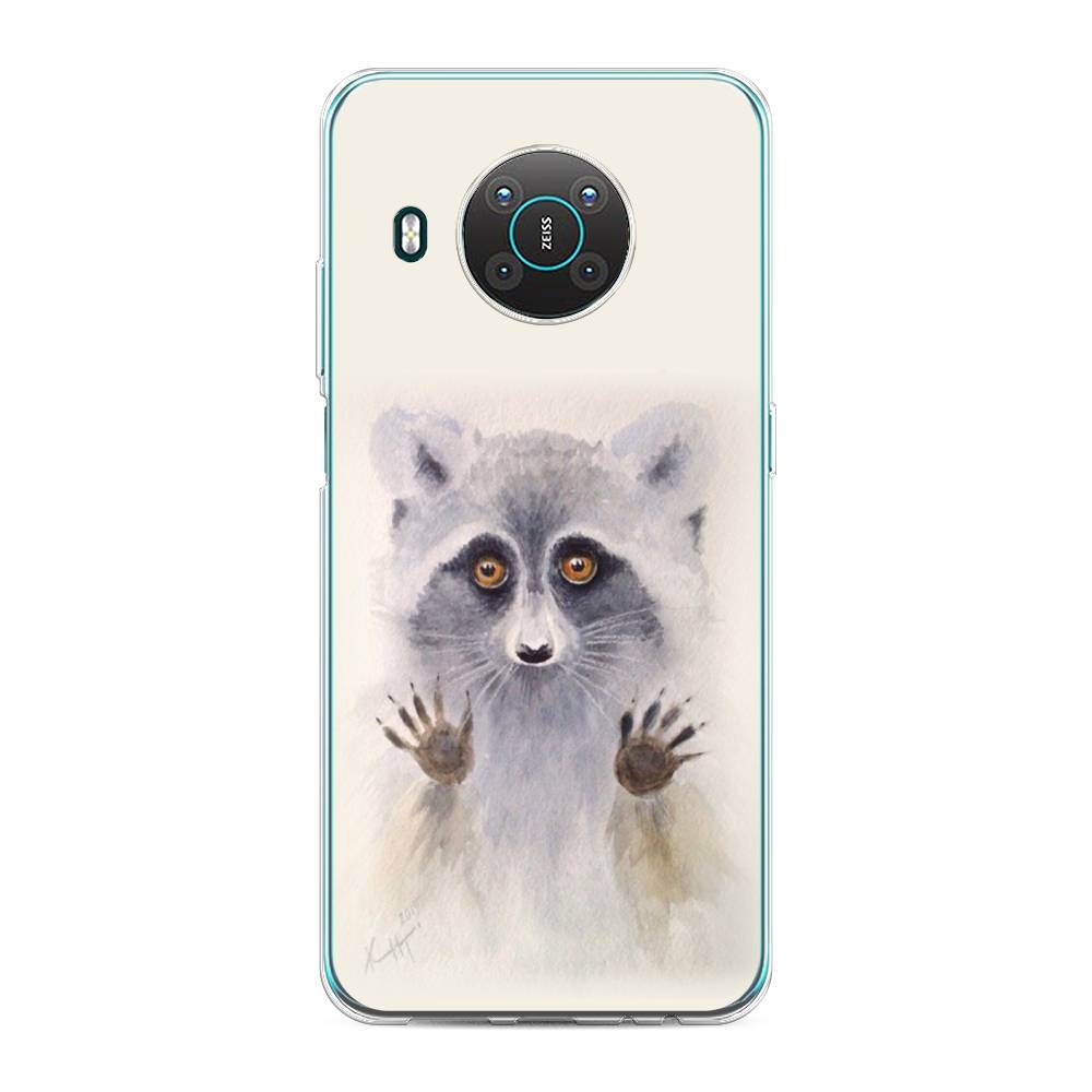 

Чехол на Nokia X20 "Енот за стеклом", Бежевый;серый, 124750-4