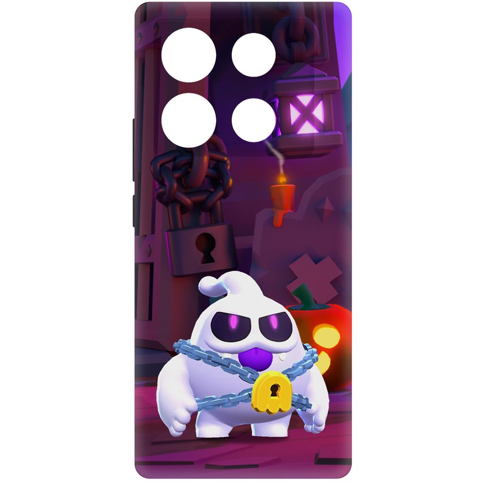 

Чехол-накладка Krutoff Soft Case Brawl Stars - Призрак Скуик для INFINIX Note 40 Pro, Черный