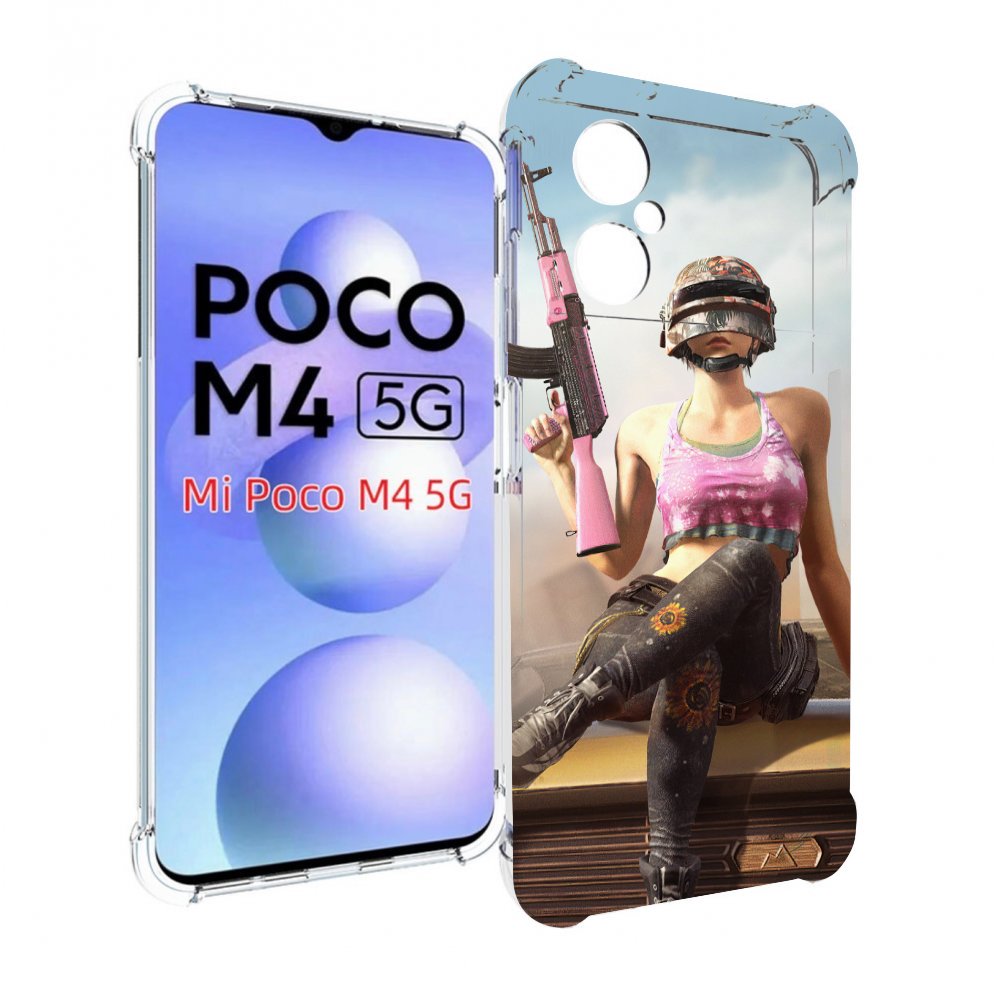 

Чехол MyPads девушка из PUBG для Xiaomi Poco M4 5G, Прозрачный, Tocco