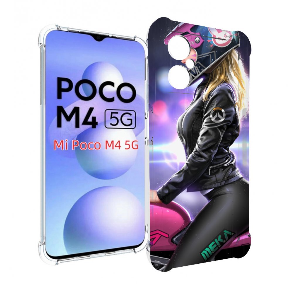 

Чехол MyPads девушка на мотоцикле неон женский для Xiaomi Poco M4 5G, Прозрачный, Tocco