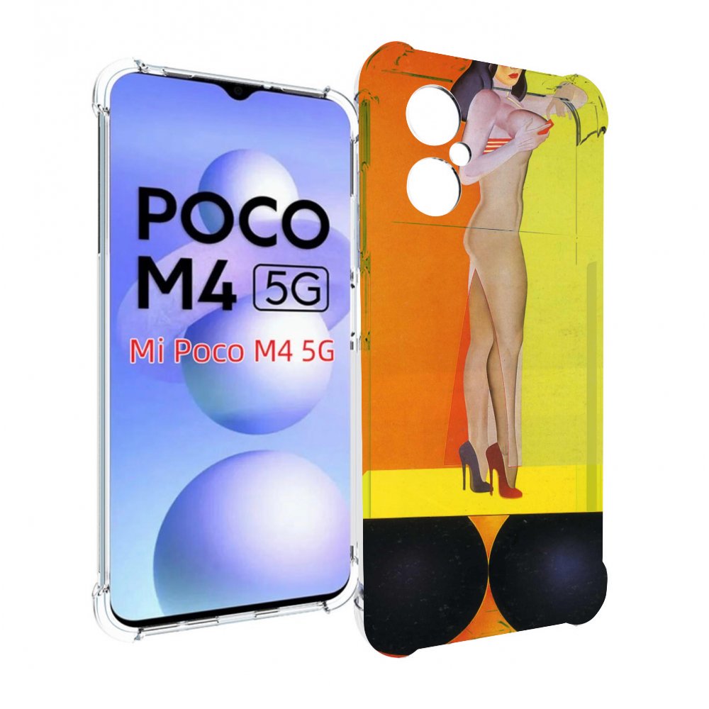 

Чехол MyPads девушка на шарах женский для Xiaomi Poco M4 5G, Прозрачный, Tocco