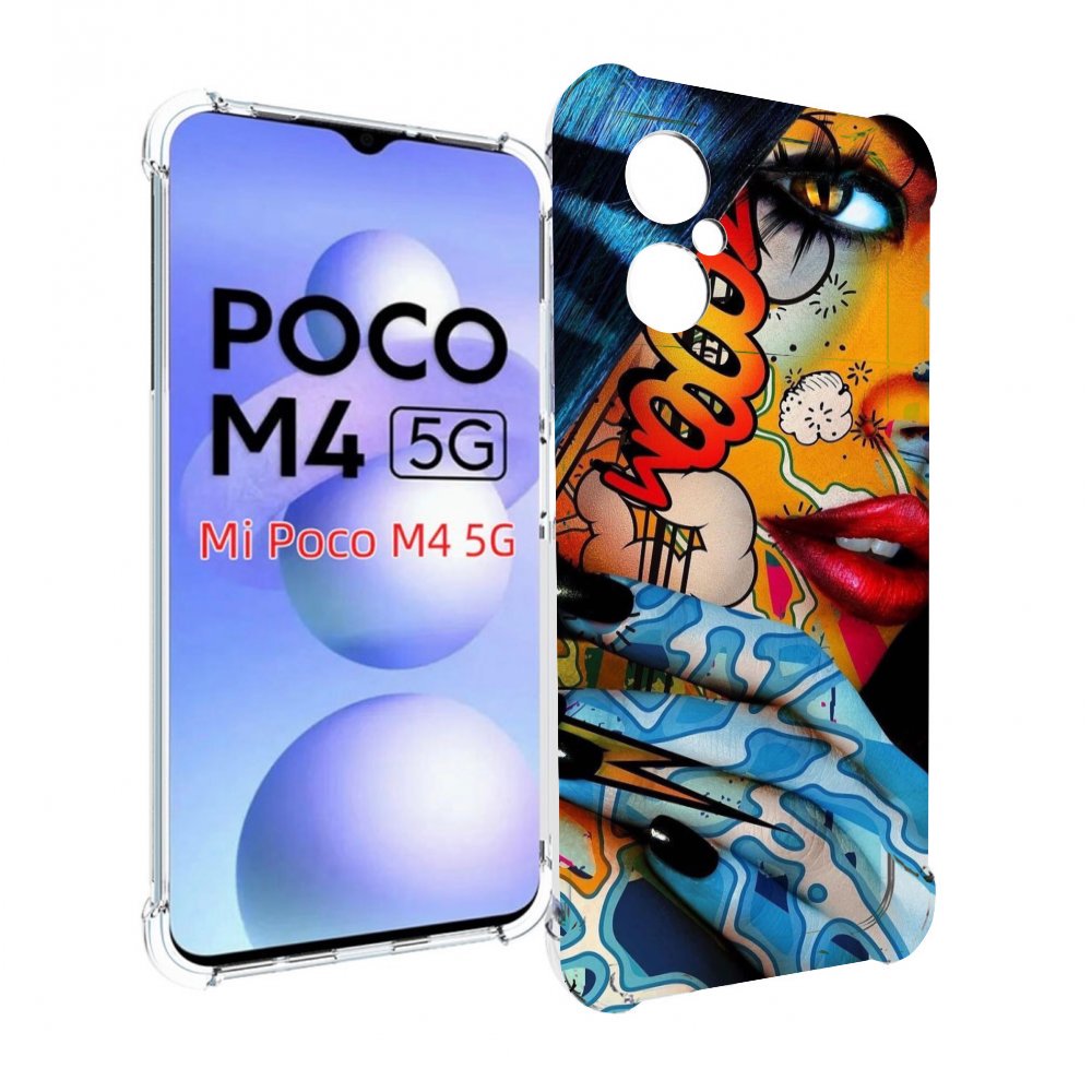 

Чехол MyPads девушка разрисованная краскам иженский для Xiaomi Poco M4 5G, Прозрачный, Tocco