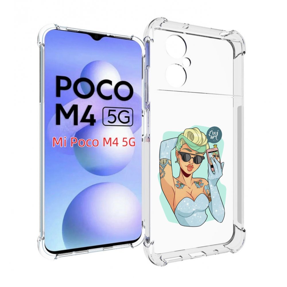 

Чехол MyPads девушка с короткой стрижкой женский для Xiaomi Poco M4 5G, Прозрачный, Tocco