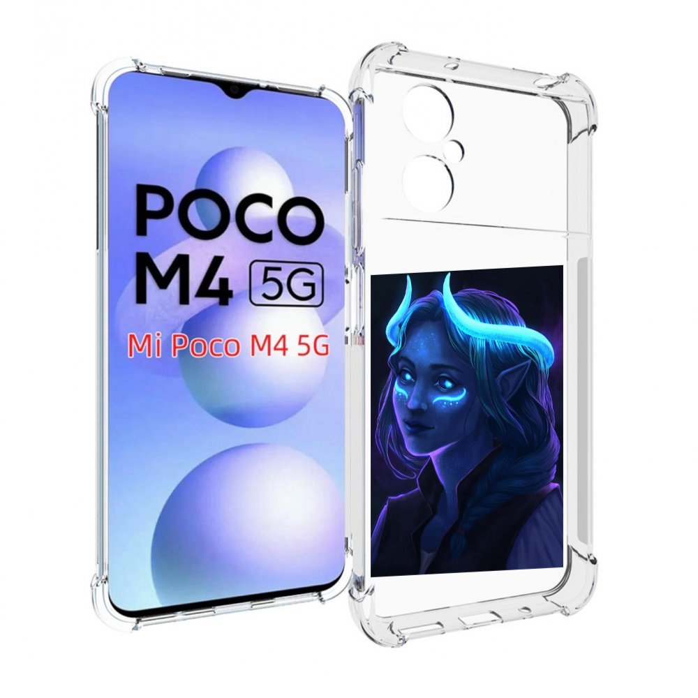 

Чехол MyPads девушка синяя ледяная женский для Xiaomi Poco M4 5G, Прозрачный, Tocco