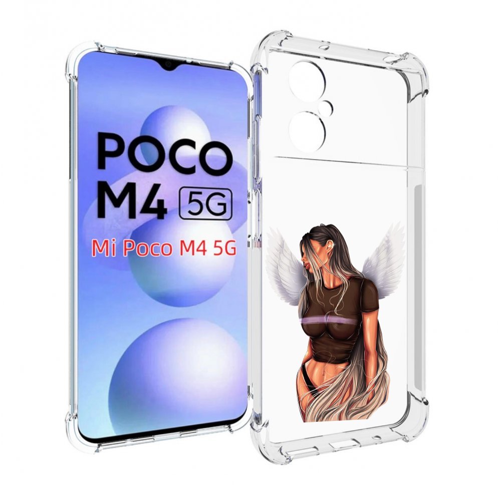 

Чехол MyPads девушка-ангел-с-крыльями женский для Xiaomi Poco M4 5G, Прозрачный, Tocco