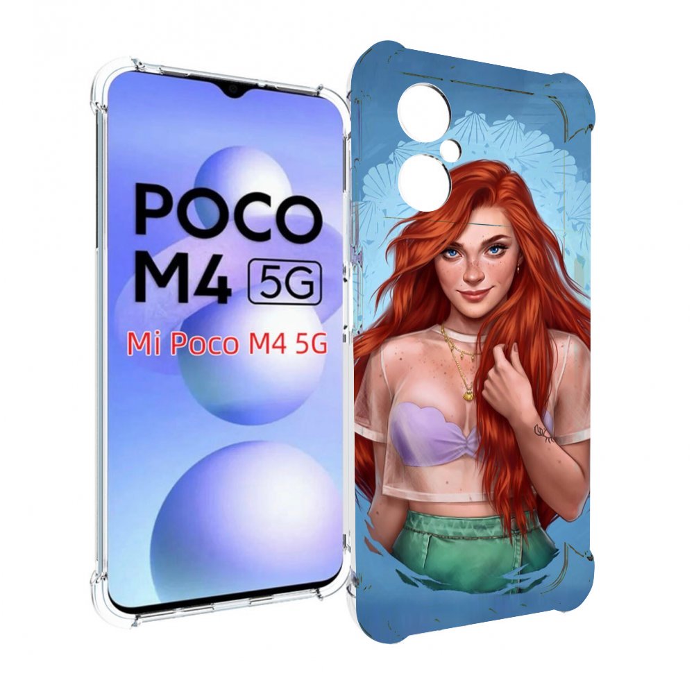 

Чехол MyPads девушка-в-голубом-фоне женский для Xiaomi Poco M4 5G, Прозрачный, Tocco