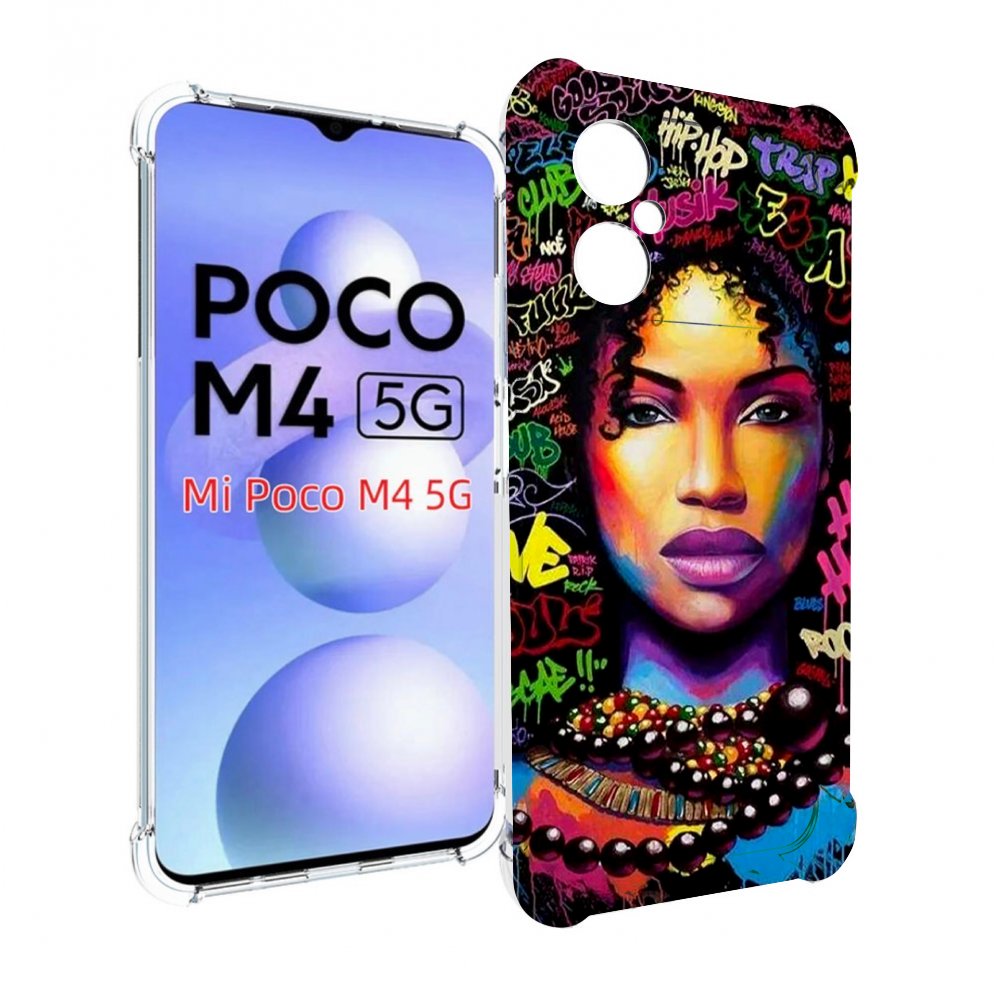 

Чехол MyPads девушка-в-граффити женский для Xiaomi Poco M4 5G, Прозрачный, Tocco