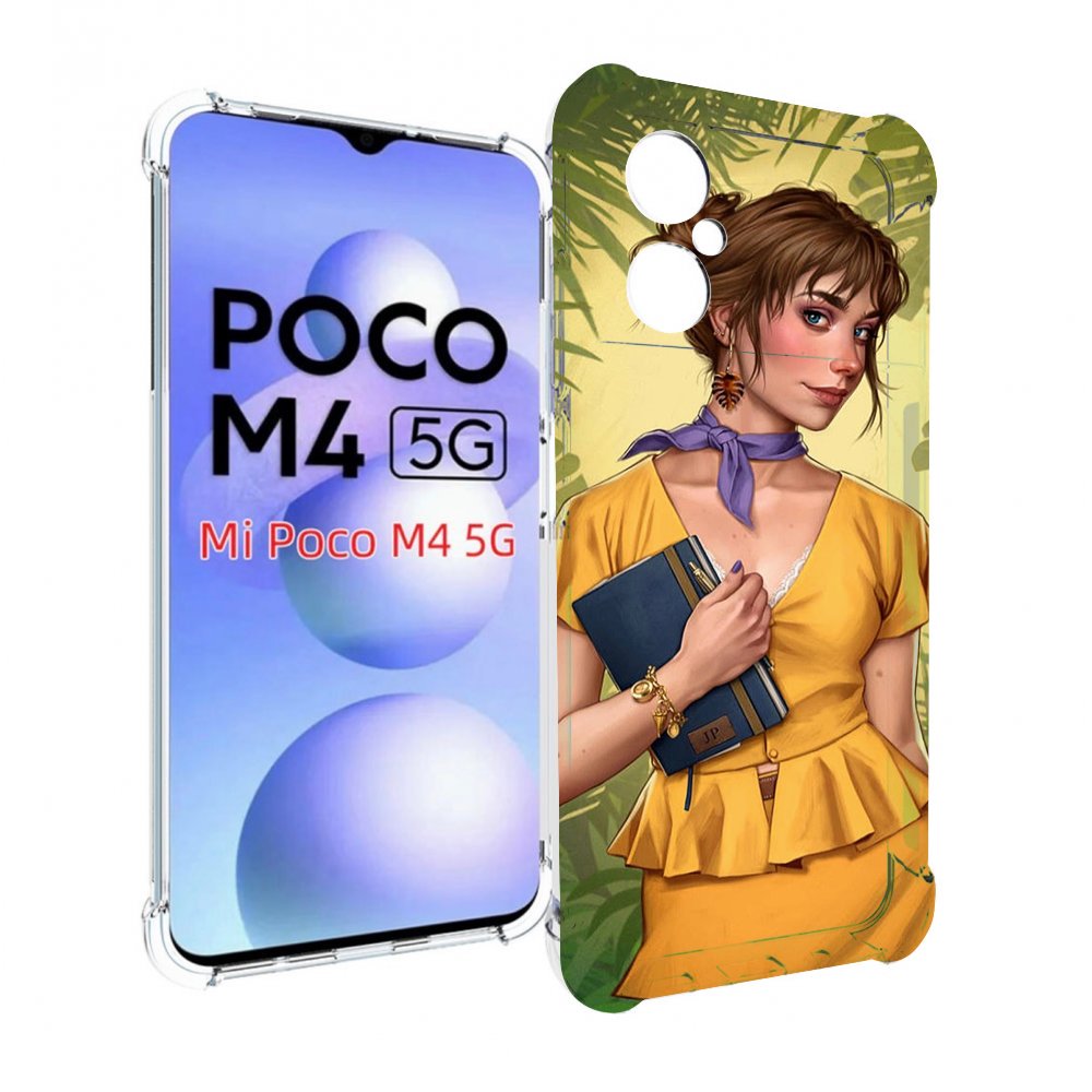 

Чехол MyPads девушка-в-зелени женский для Xiaomi Poco M4 5G, Прозрачный, Tocco