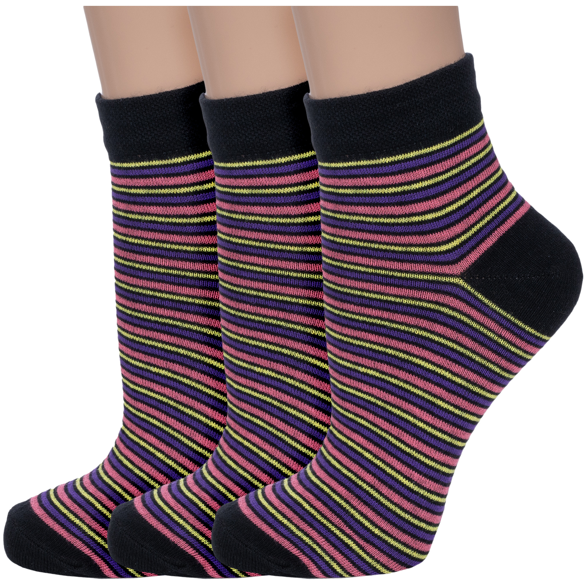 Комплект носков женских VASILINA 3-2С8247 разноцветных 23-25