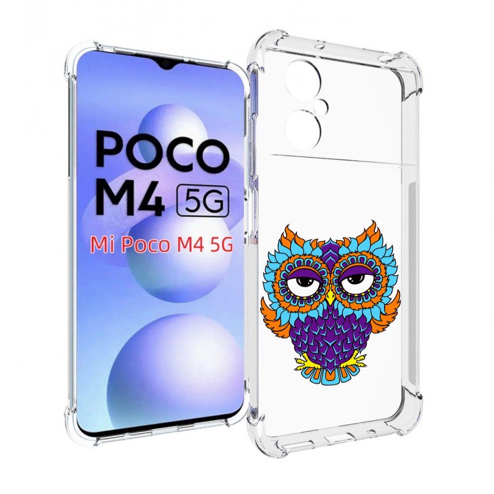 

Чехол MyPads Цветная сова для Xiaomi Poco M4 5G, Прозрачный, Tocco