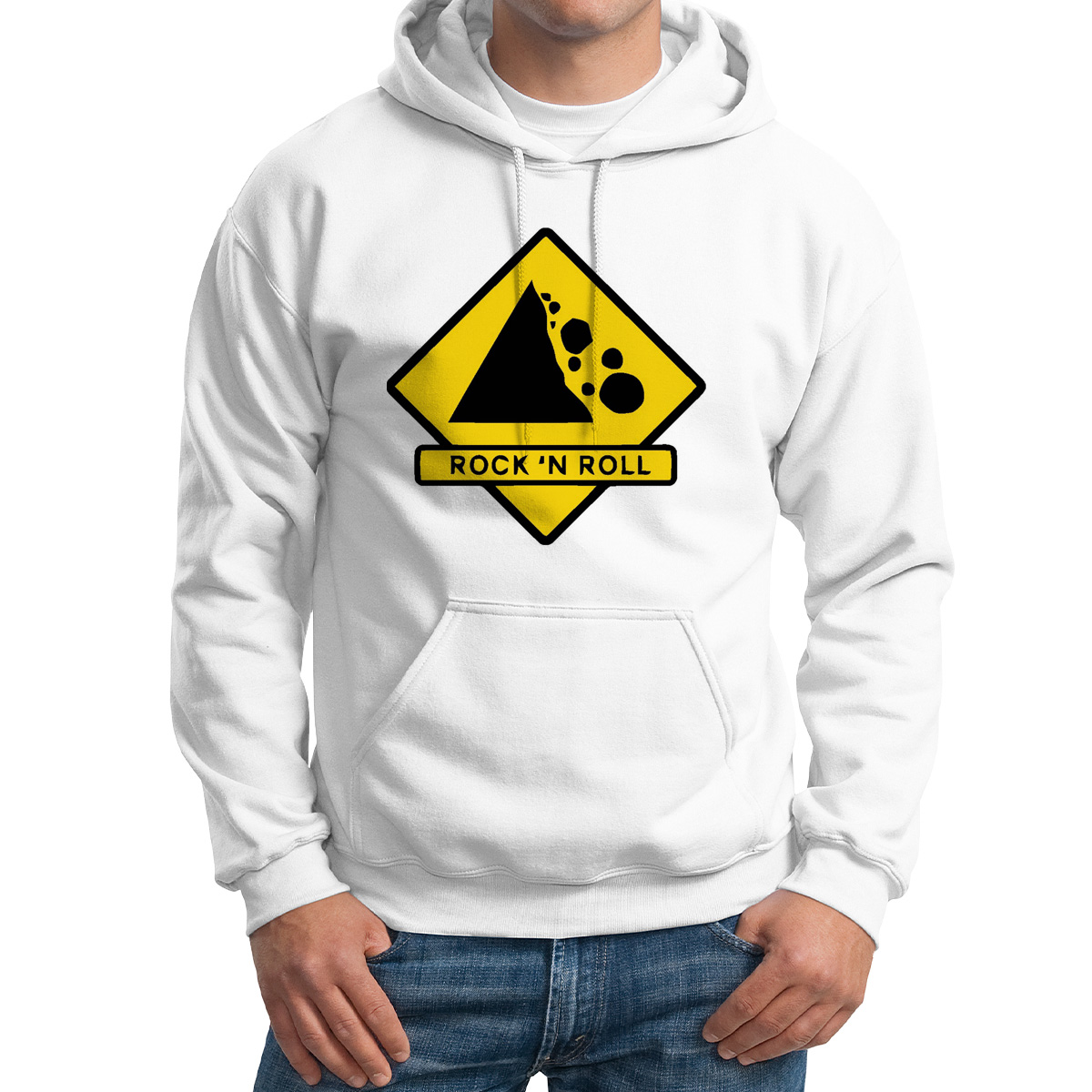 

Худи унисекс CoolPodarok Rockn Roll Рокнролл белое 62 RU, M0113192