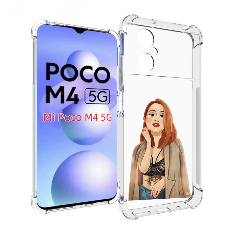 

Чехол MyPads девушка-в-кружевном-2 для Xiaomi Poco M4 5G, Прозрачный, Tocco