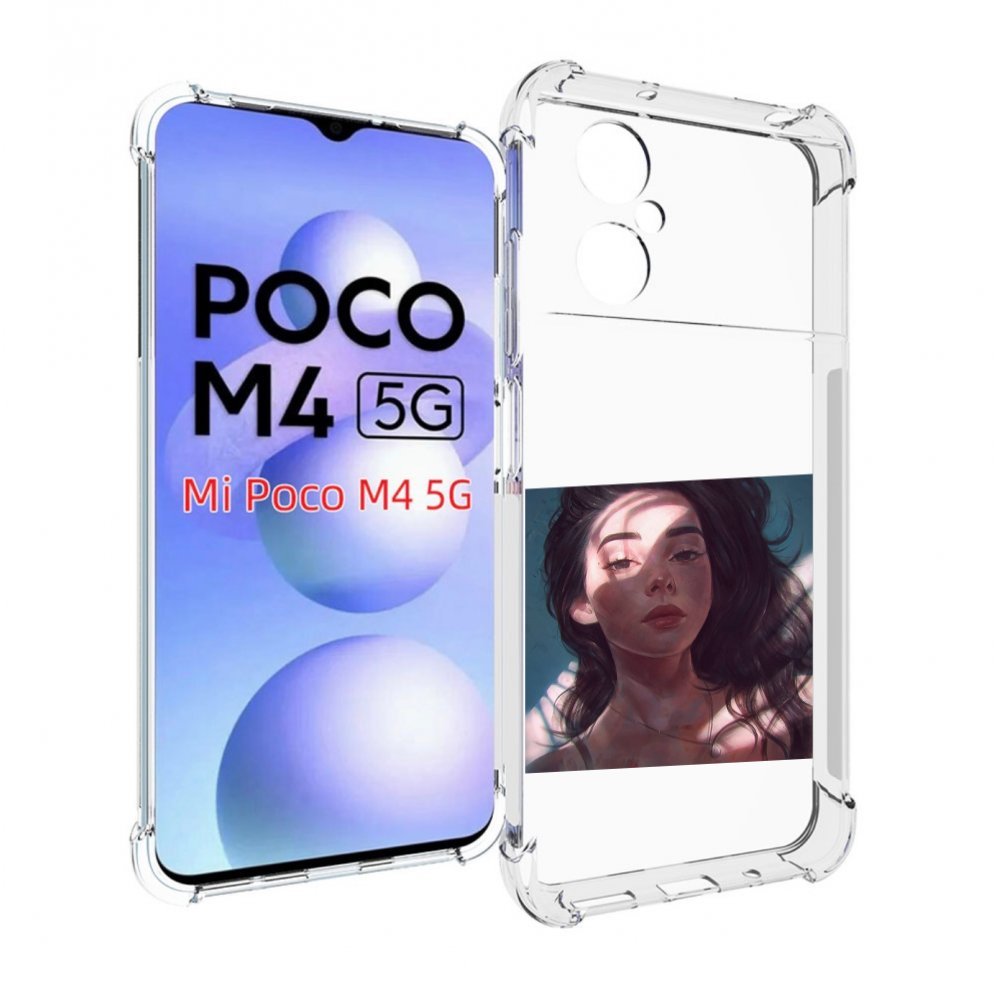 

Чехол MyPads девушка-в-лучах женский для Xiaomi Poco M4 5G, Прозрачный, Tocco