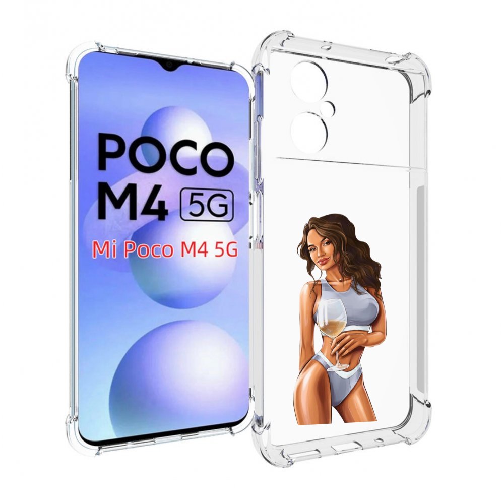 

Чехол MyPads девушка-в-сером-купальнике- женский для Xiaomi Poco M4 5G, Прозрачный, Tocco