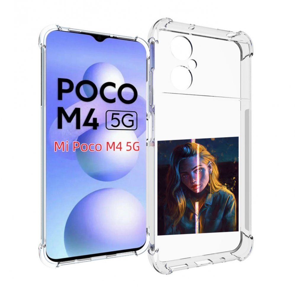 

Чехол MyPads девушка-в-тени для Xiaomi Poco M4 5G, Прозрачный, Tocco