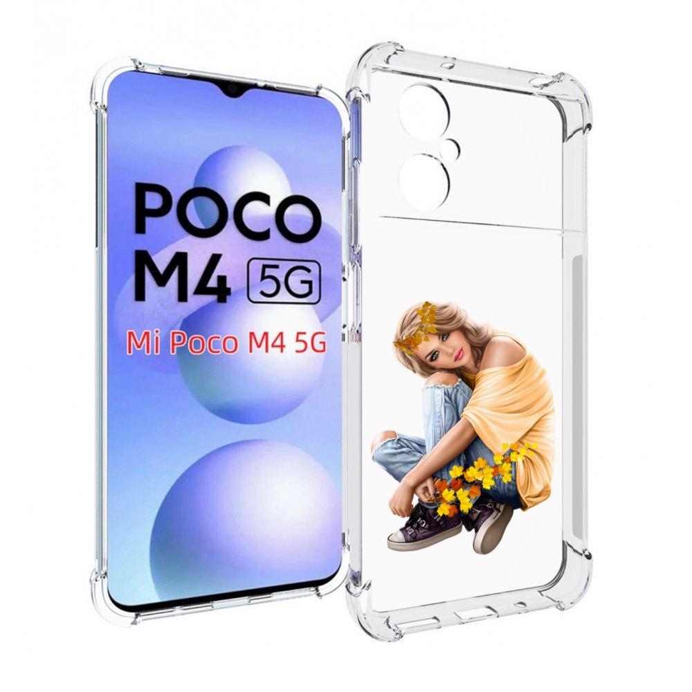 

Чехол MyPads девушка-в-цветочками женский для Xiaomi Poco M4 5G, Прозрачный, Tocco