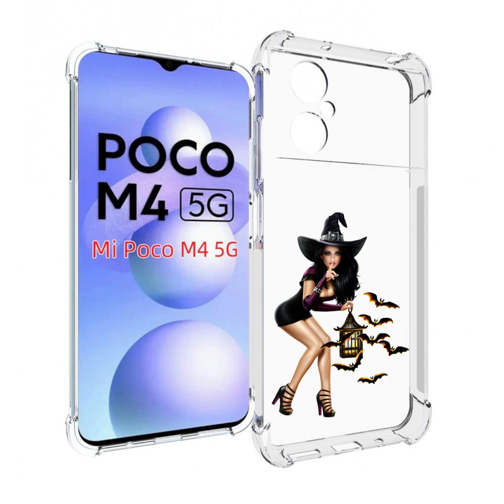 

Чехол MyPads девушка-ведьма женский для Xiaomi Poco M4 5G, Прозрачный, Tocco