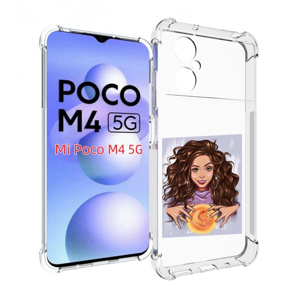 

Чехол MyPads девушка-волшебница для Xiaomi Poco M4 5G, Прозрачный, Tocco