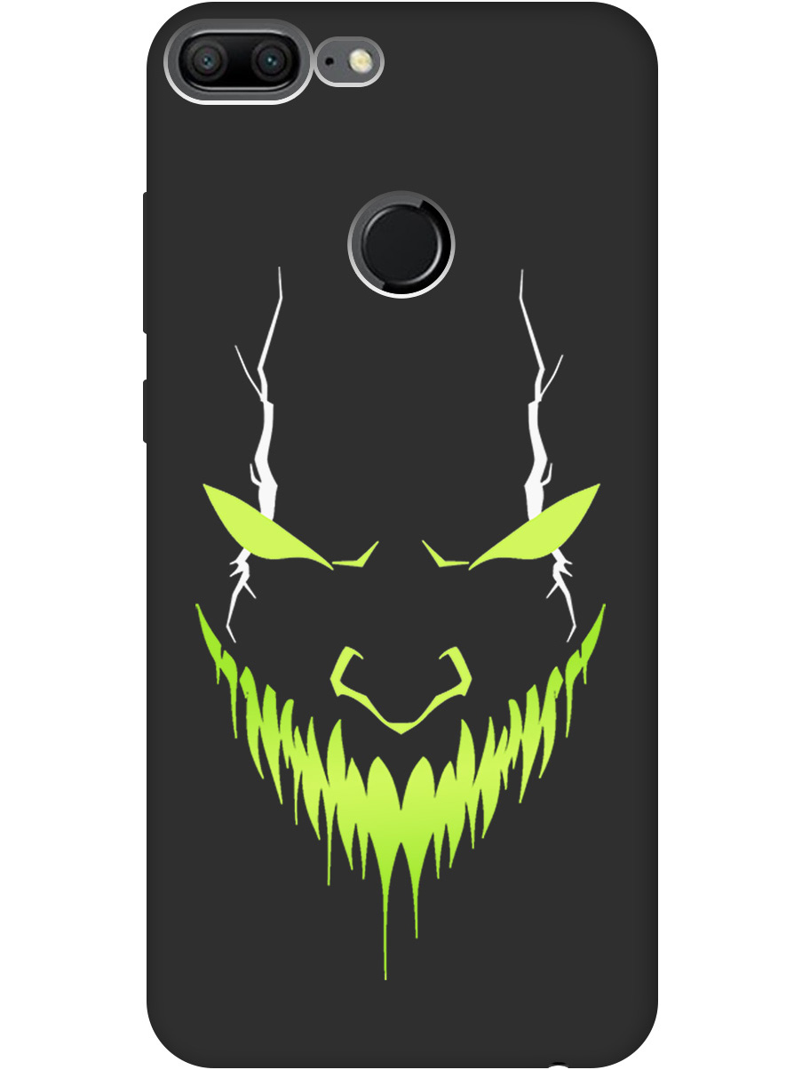 

Силиконовый чехол на Honor 9 Lite с принтом "Evil Face" матовый черный, Черный;белый;зеленый, 717568451