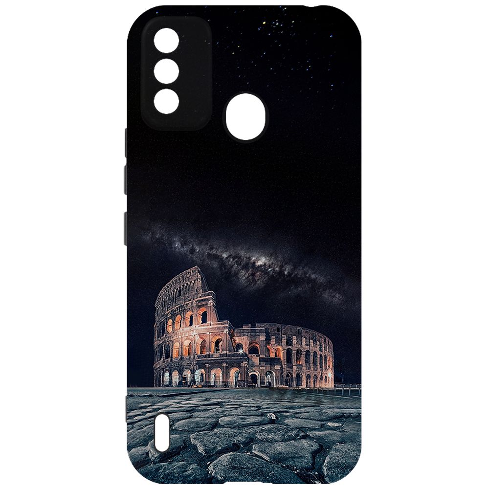 

Чехол-накладка Krutoff Soft Case Италия, Колизей для ITEL A48 черный