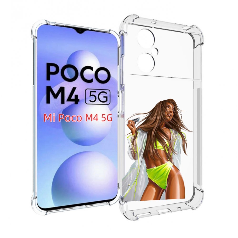 

Чехол MyPads девушка-модель-мулатка для Xiaomi Poco M4 5G, Прозрачный, Tocco