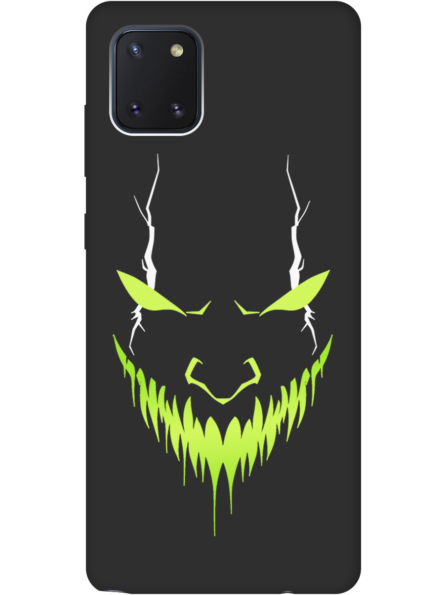 

Силиконовый чехол на Samsung Galaxy Note 10 Lite с принтом "Evil Face" матовый черный, Черный;белый;зеленый, 722694851