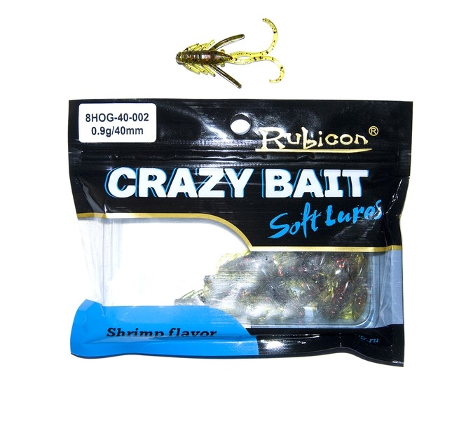 

Силиконовая приманка Rubicon Crazy Bait HOG 40 мм, 002, 12 шт., Золотистый, Crazy Bait HOG