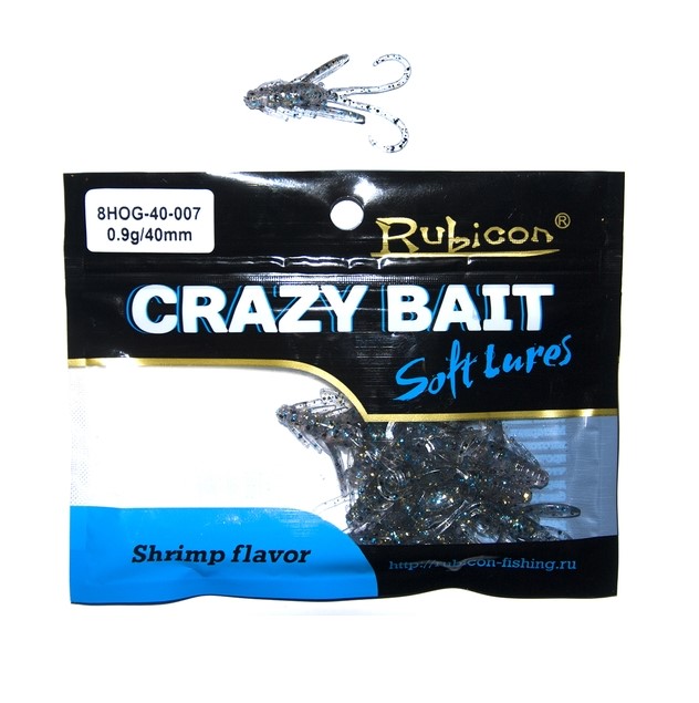 

Силиконовая приманка Rubicon Crazy Bait 40 мм, 007, 12 шт., Синий, Crazy Bait