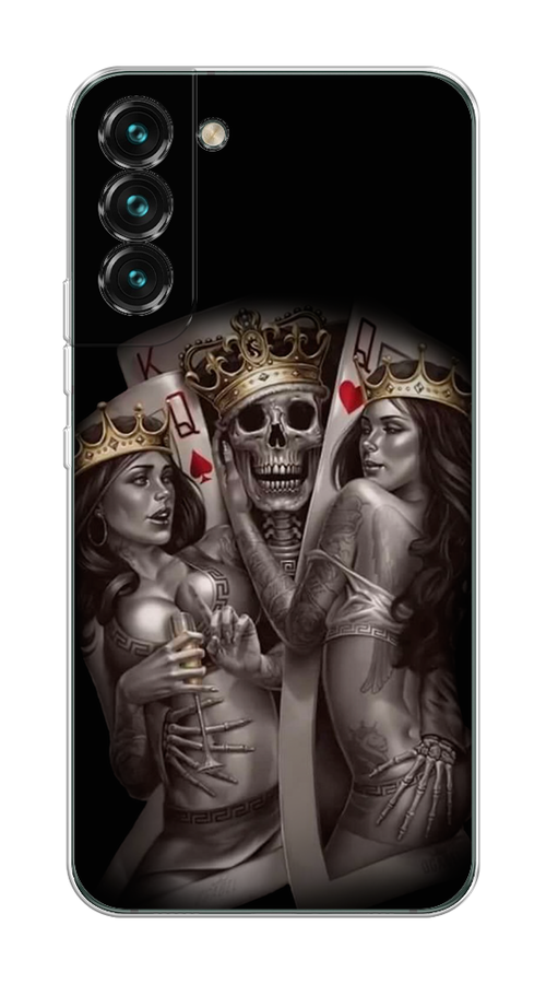 

Чехол на Samsung Galaxy S22 "Карты король и королевы", Серый;желтый, 2103850-6
