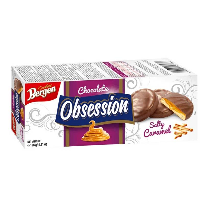 Печенье Bergen Obsession с соленой карамелью 128 г