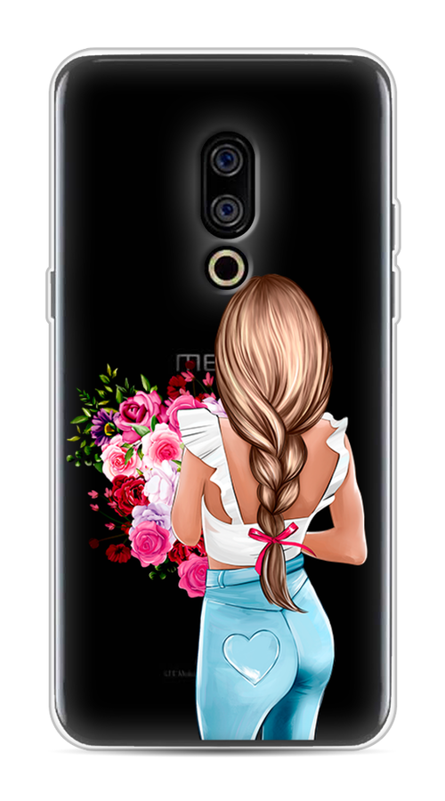 

Чехол на Meizu 15 "Девушка с цветами", Коричневый;розовый;бирюзовый, 72650-6