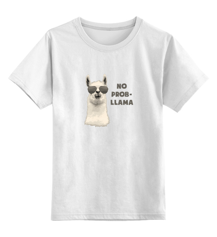 

Детская футболка Printio Нет проблем - no prob-llama цв.белый р.164, 0000001648777