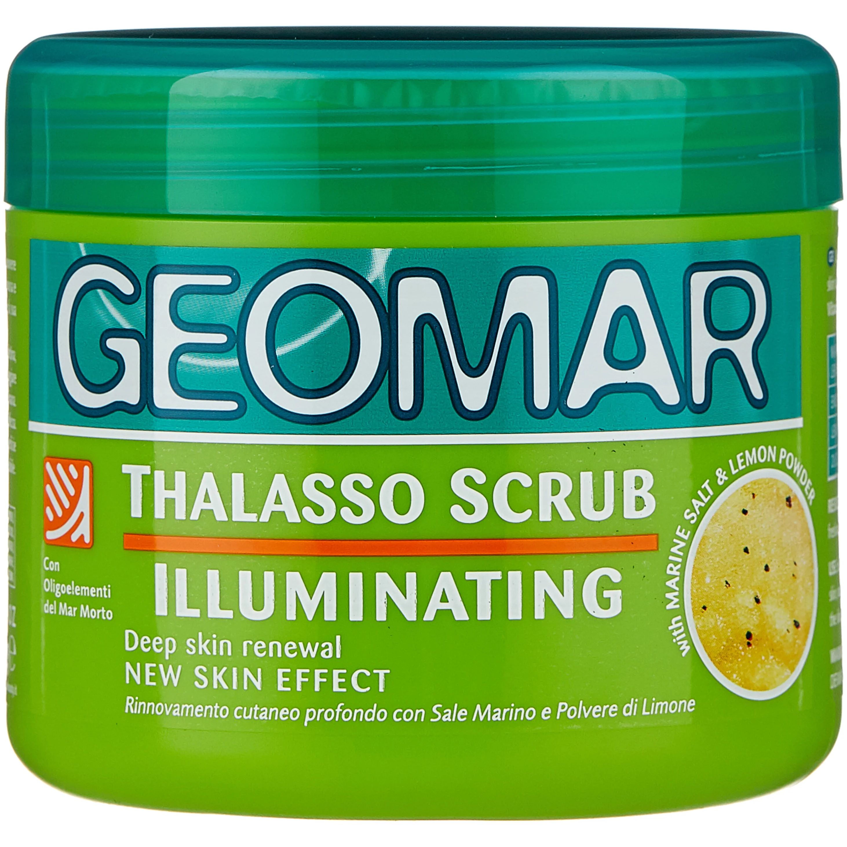 Скраб-талассо для тела Geomar Illuminating лимон 600г geomar талассо скраб моделирующий с гранулами кофе 600