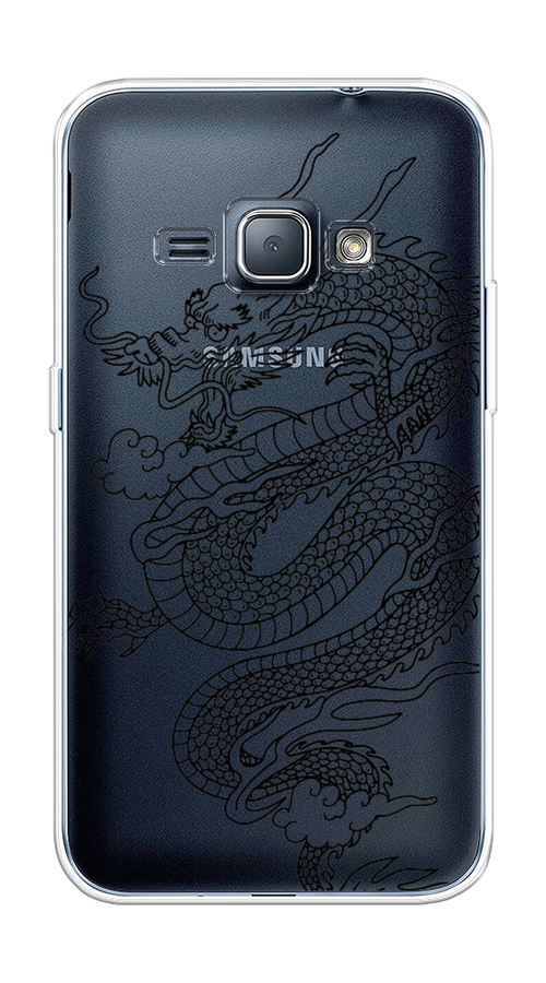 

Чехол на Samsung Galaxy J1 2016 "Большой китайский дракон", Черный;серый, 22150-1