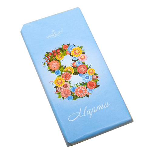 Шоколад Shokolat’e 8 Марта Цветы голубой конверт молочный 100 г