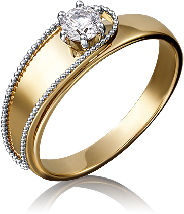 

Кольцо из желтого золота с фианитом р. 19.5 PLATINA jewelry 01-5206-00-501-1121-67, 01-5206-00-501-1121-67