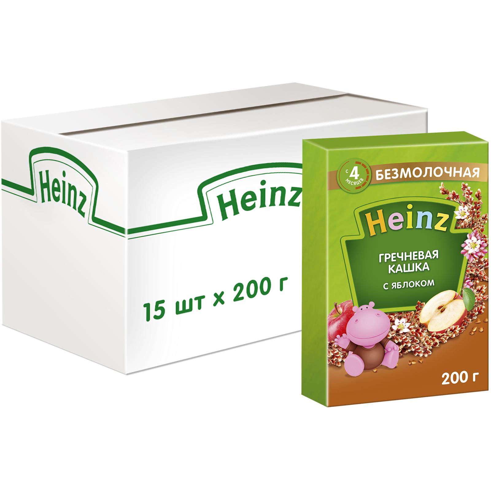 

Каша безмолочная Heinz Гречневая с яблоком с 4 мес. 200 г, 15 шт., Гречневая с яблоком