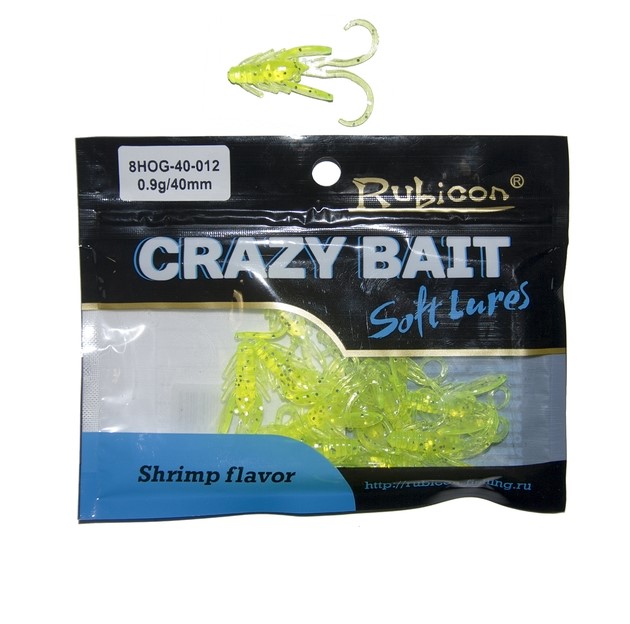 

Силиконовая приманка Rubicon Crazy Bait HOG 40 мм, 012, 12 шт., Желтый, Crazy Bait HOG