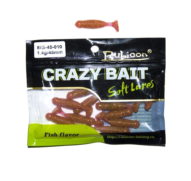 

Силиконовая приманка Rubicon Crazy Bait 45 мм, 001, 12 шт., Красный, Crazy Bait