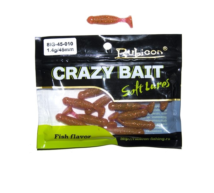 

Силиконовая приманка Rubicon Crazy Bait 45 мм, 010, 12 шт., Красный, Crazy Bait