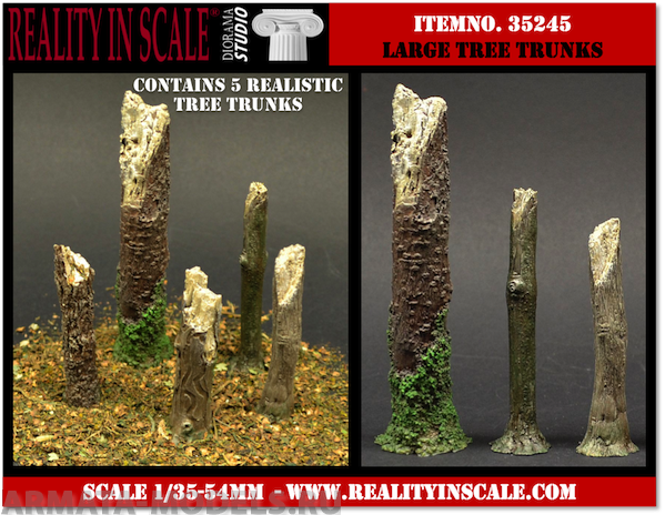 35245RIS Large Tree Trunks - 5 resin pcs.