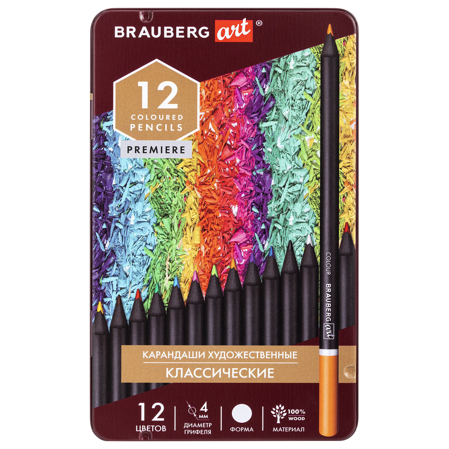 

Карандаши художественные цветные BRAUBERG ART PREMIERE, 12 цветов 3 уп, Разноцветные