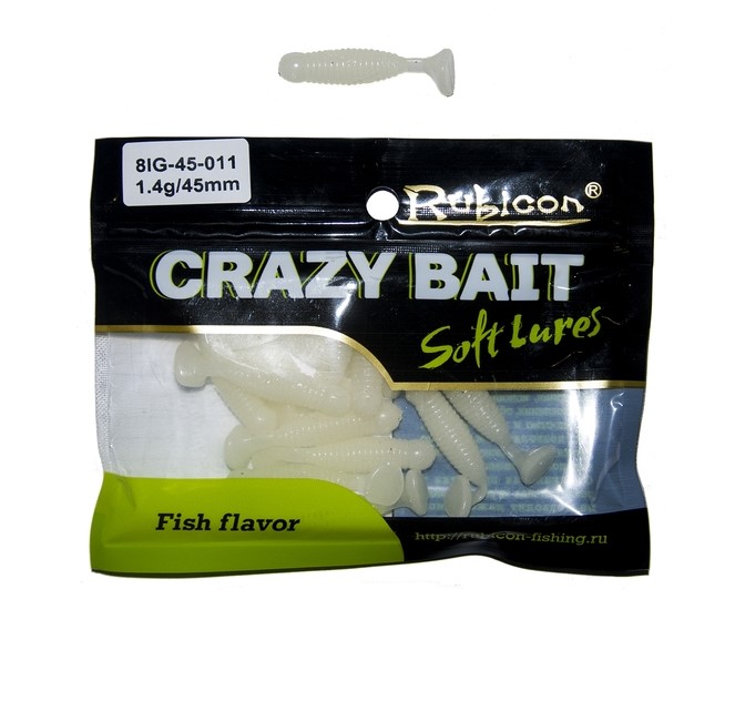 

Силиконовая приманка Rubicon Crazy Bait 45 мм, 011, 12 шт., Серый, Crazy Bait