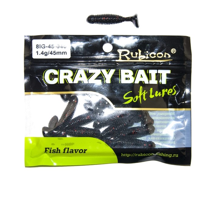 

Силиконовая приманка Rubicon Crazy Bait 45 мм, 046, 12 шт., Черный, Crazy Bait