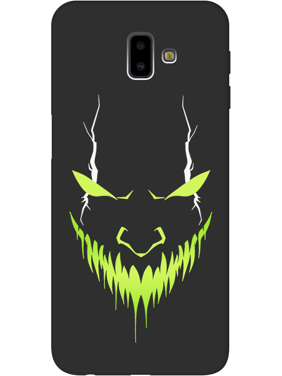 

Силиконовый чехол на Samsung Galaxy J6+ (2018) с принтом "Evil Face" матовый черный, Черный;белый;зеленый, 719355851