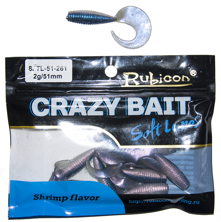 

Силиконовая приманка Rubicon Crazy Bait 51 мм, 261, 10 шт., Синий, Crazy Bait