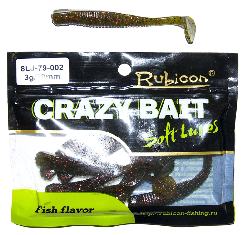 

Силиконовая приманка Rubicon Crazy Bait 79 мм, 002, 8 шт., Коричневый, Crazy Bait