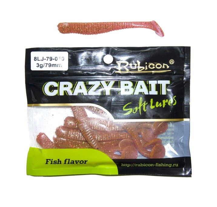 

Силиконовая приманка Rubicon Crazy Bait 79 мм, 010, 8 шт., Красный, Crazy Bait