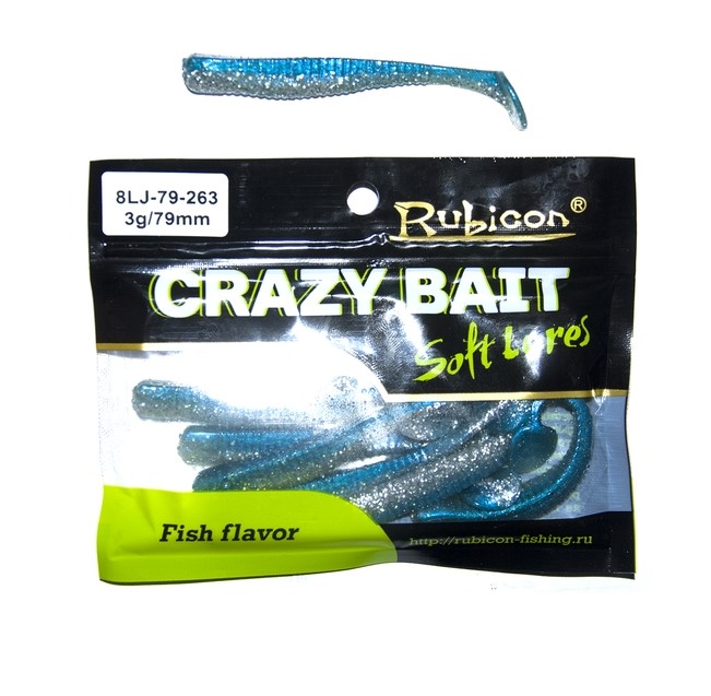 

Силиконовая приманка Rubicon Crazy Bait 79 мм, 263, 8 шт., Синий, Crazy Bait