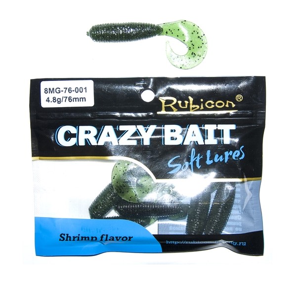 

Силиконовая приманка Rubicon Crazy Bait 76 мм, 001, 6 шт., Зеленый, Crazy Bait